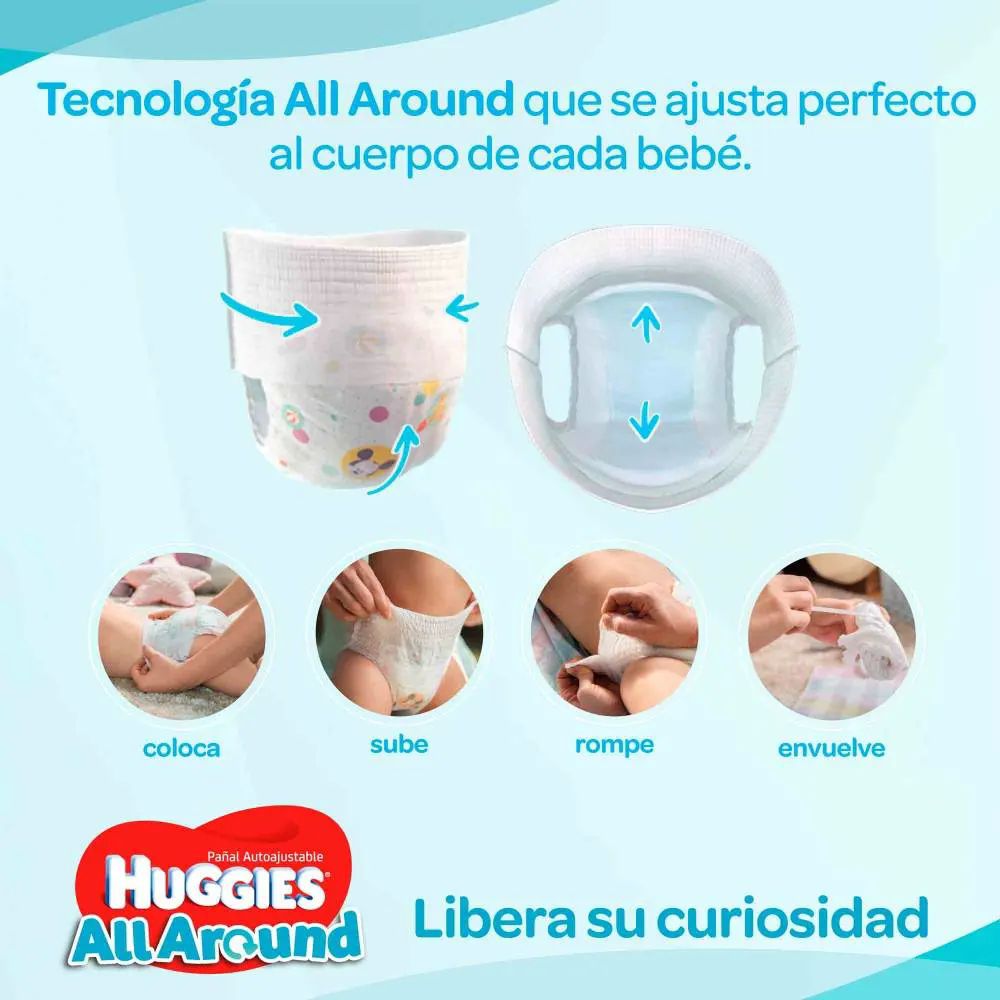 Pañales Etapa 6 Huggies All Around 90 pzas