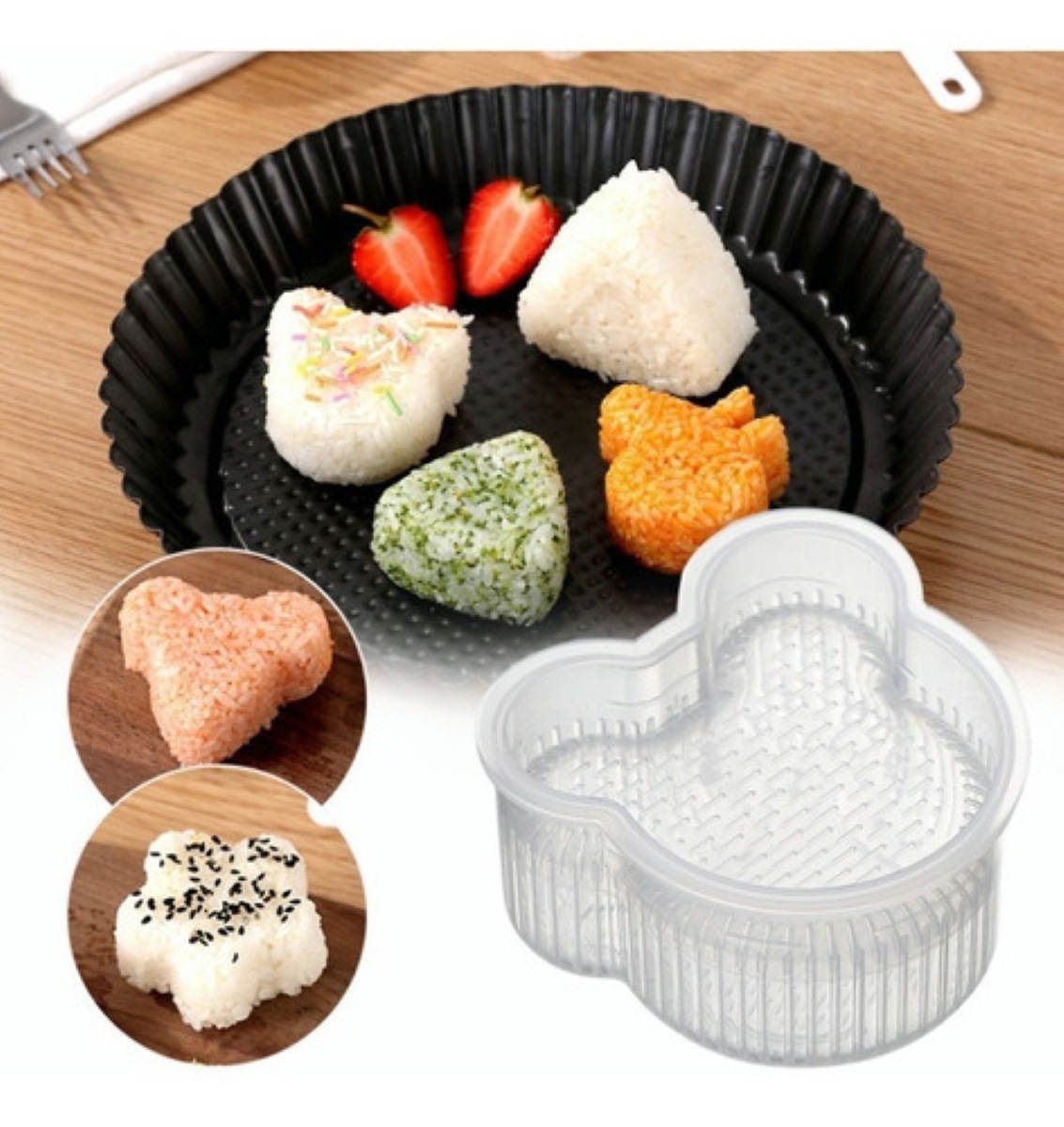 Moldes triangulares de Plastico para Onigiri 6pz