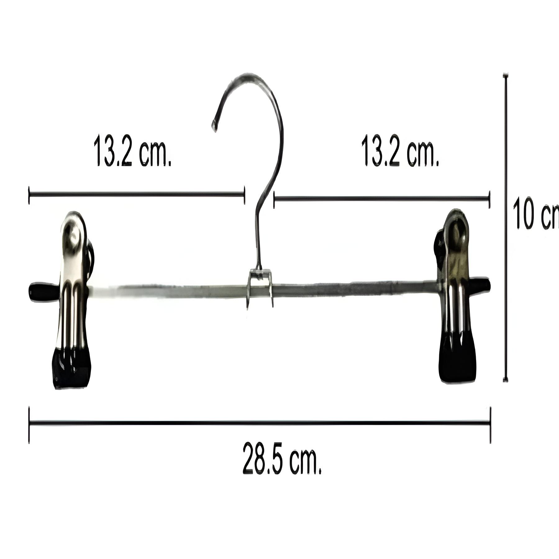 Gancho Para Ropa Pantalon De Metal Cromado Con Pinzas 10pzas
