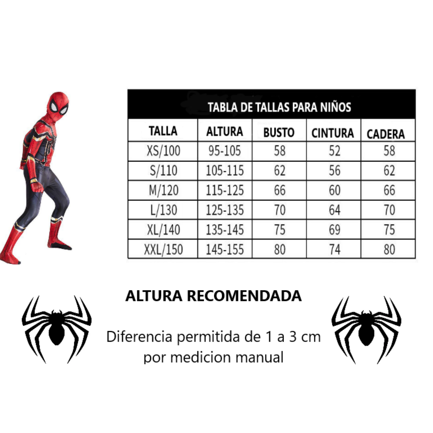 Disfraz Hombre Araña para Niños Ropa Spiderman AVENGERS 