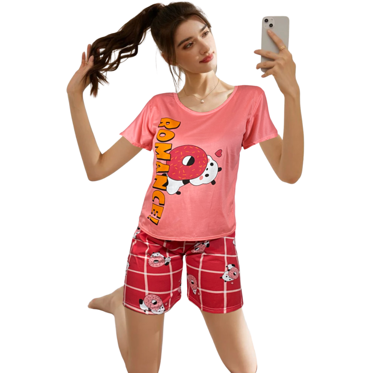 Conjunto Pijama Dama 2 Pzas Mujer de Short y Playera PIJ-051