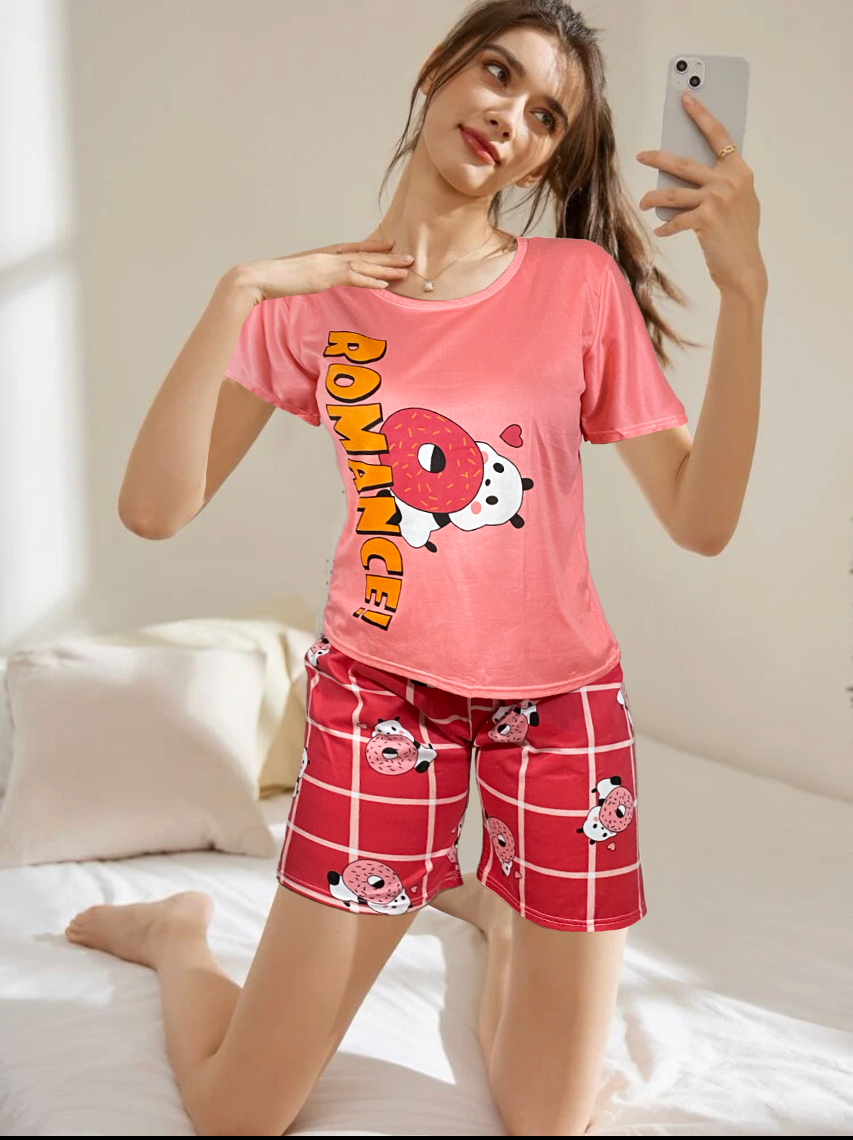 Conjunto Pijama Dama 2 Pzas Mujer de Short y Playera PIJ-051