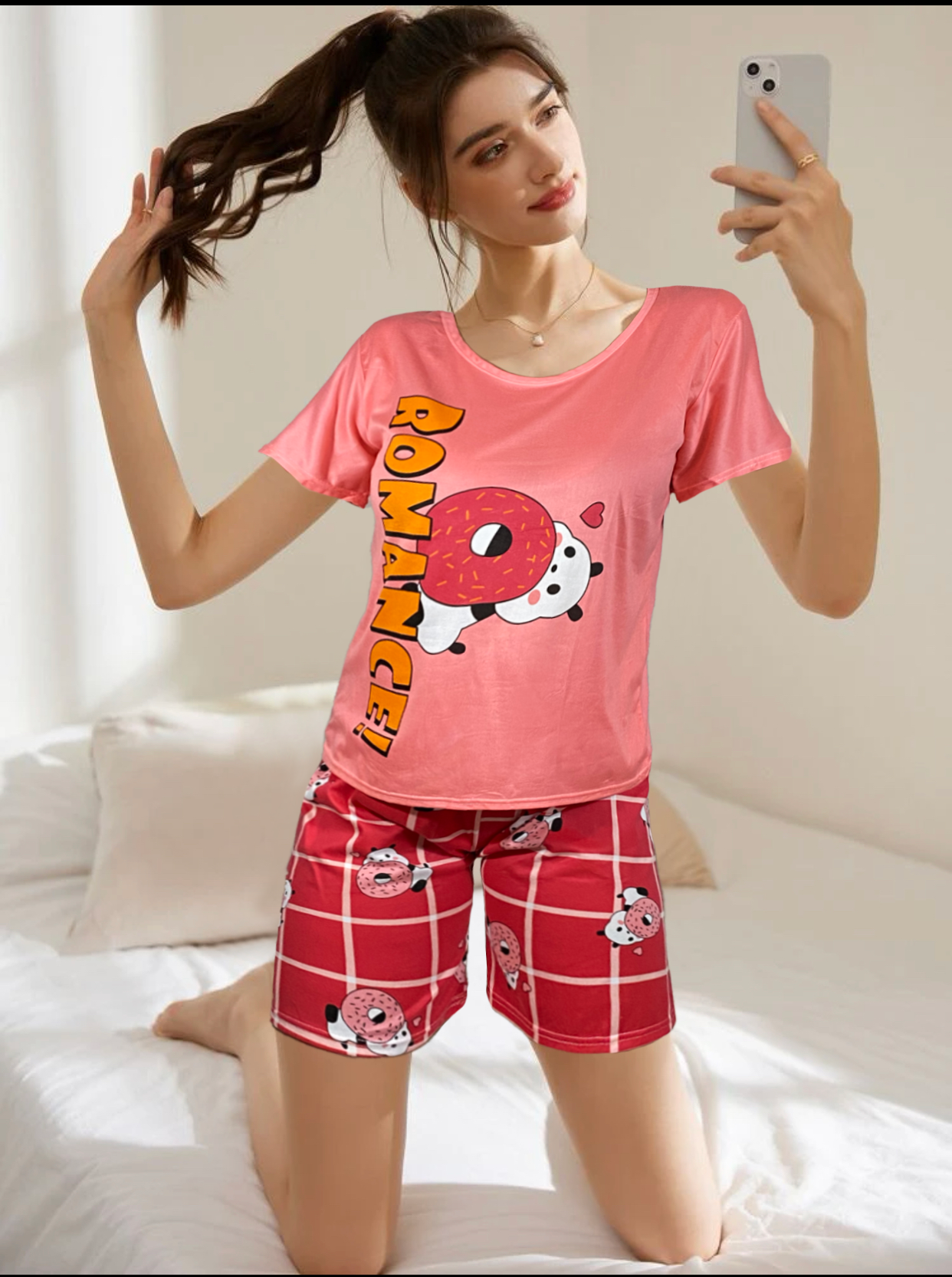 Conjunto Pijama Dama 2 Pzas Mujer de Short y Playera PIJ-051