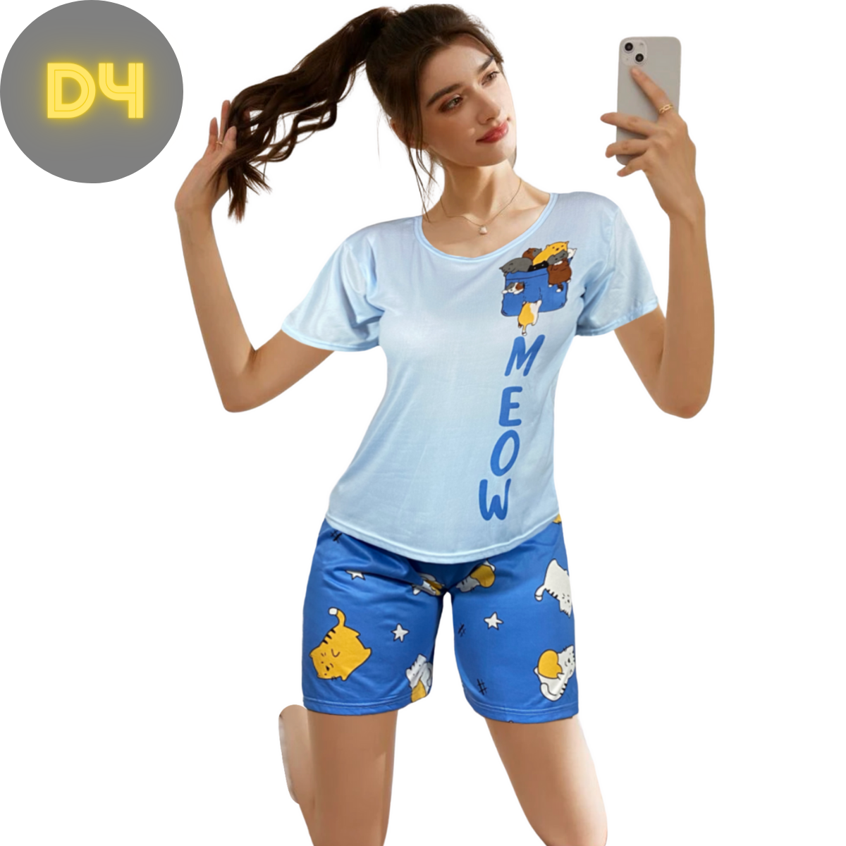 Conjunto Pijama Dama 2 Pzas Mujer de Short y Playera PIJ-051