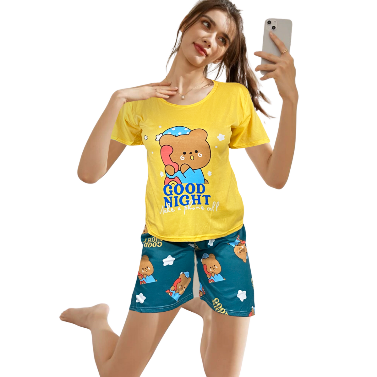 Conjunto Pijama Dama 2 Pzas Mujer de Short y Playera PIJ-051