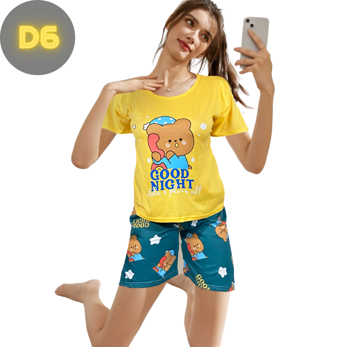 Conjunto Pijama Dama 2 Pzas Mujer de Short y Playera PIJ-051