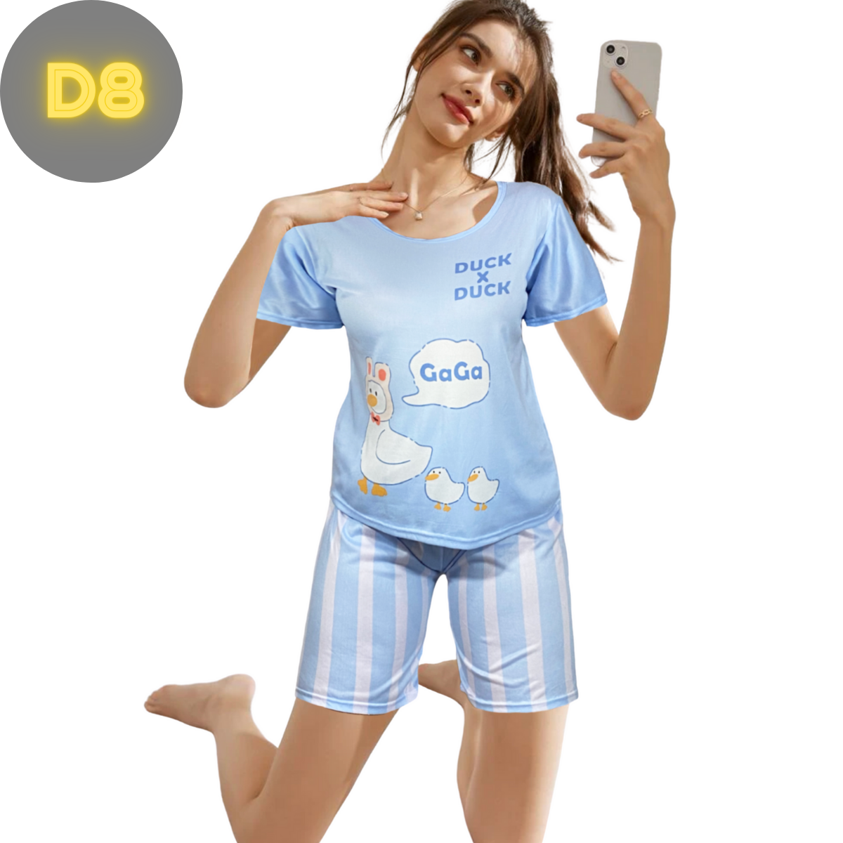 Conjunto Pijama Dama 2 Pzas Mujer de Short y Playera PIJ-051