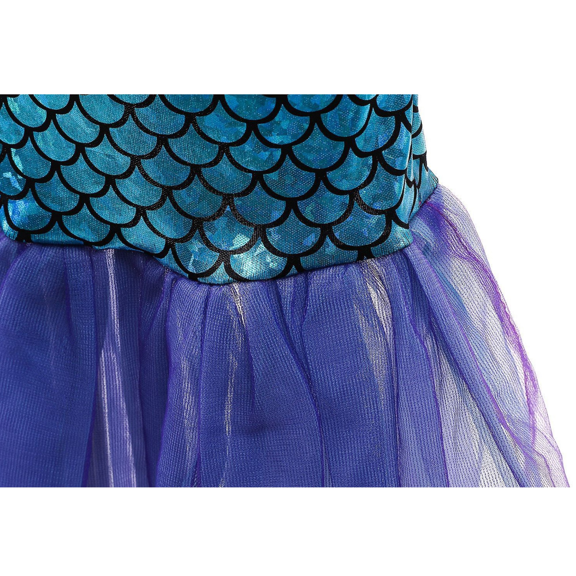 Disfraz Sirena Para Niñas Vestido Princesa Con Diadema 