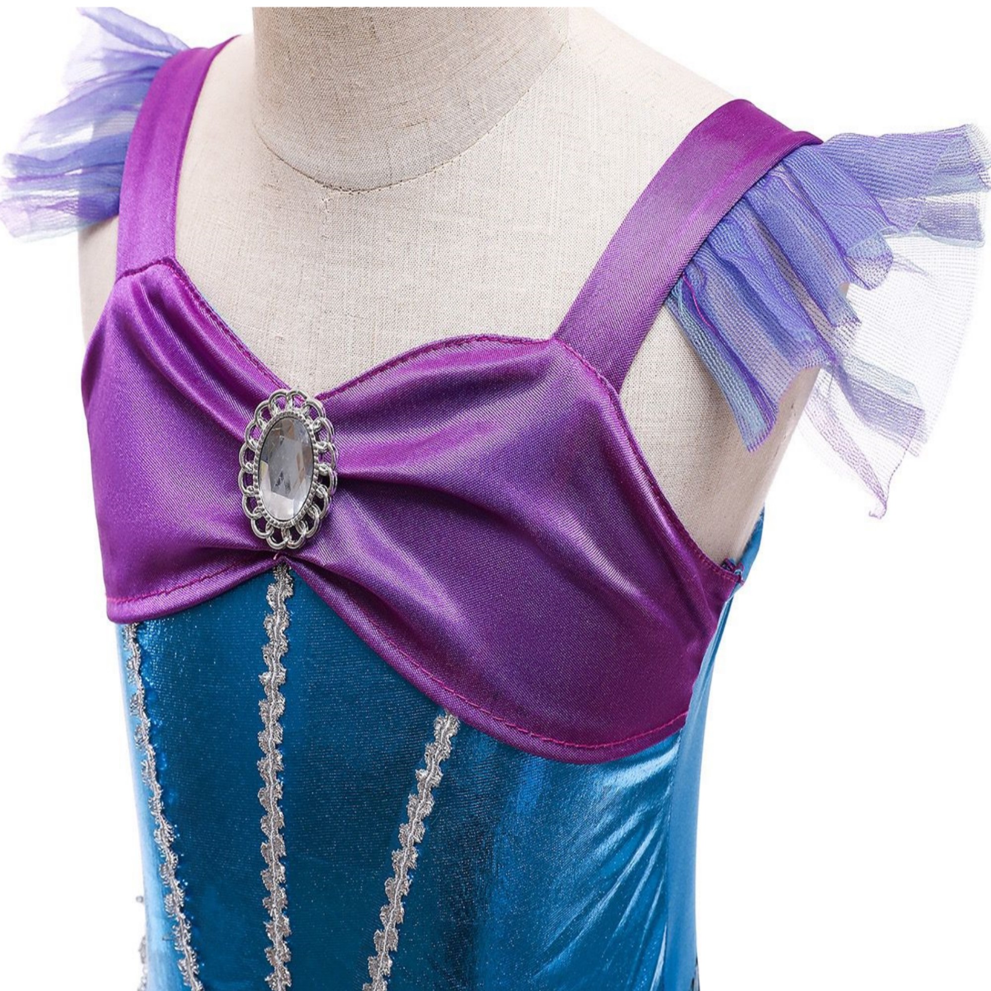 Disfraz Sirena Para Niñas Vestido Princesa Con Diadema 