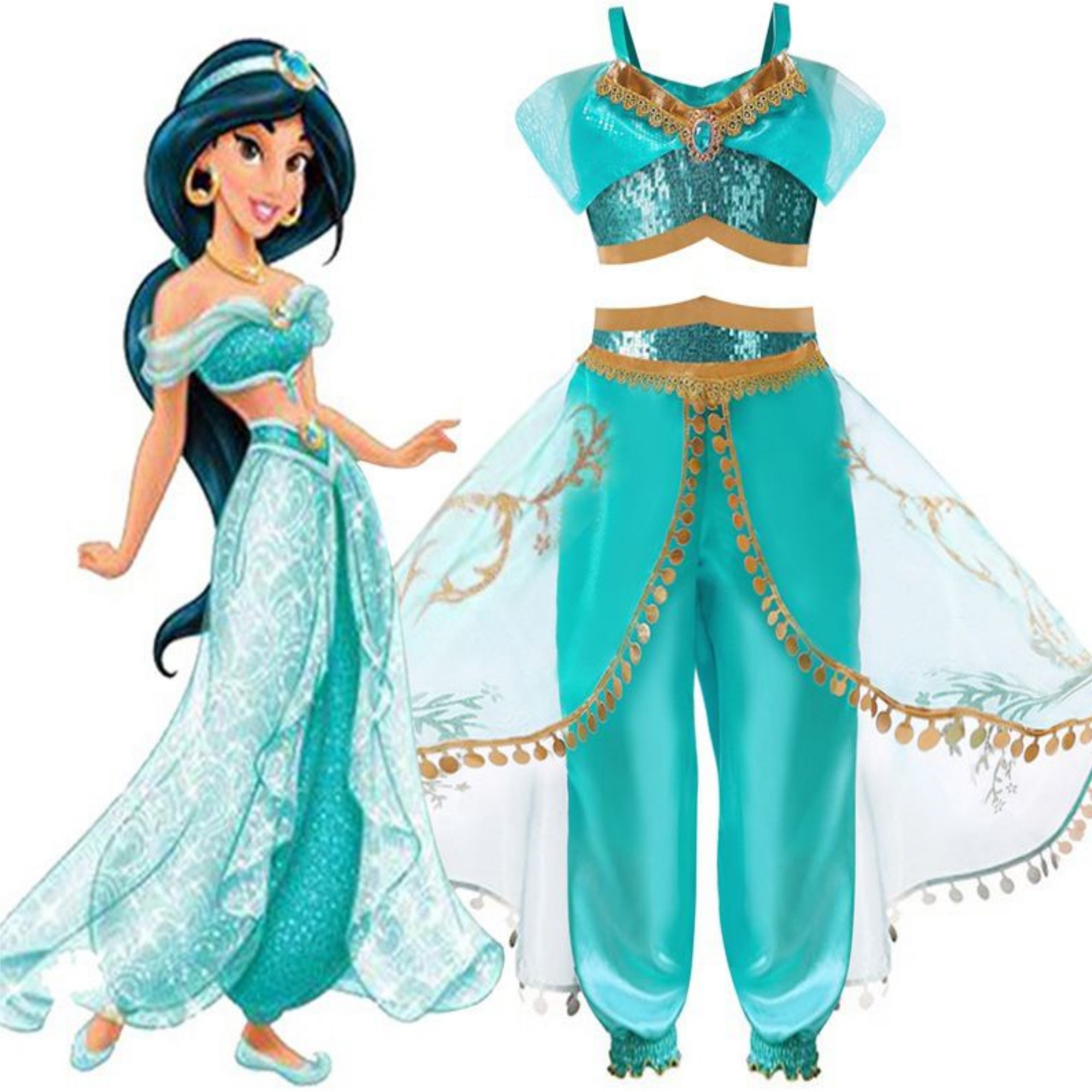 Disfraz de Princesa Jasmine con Lentejuelas