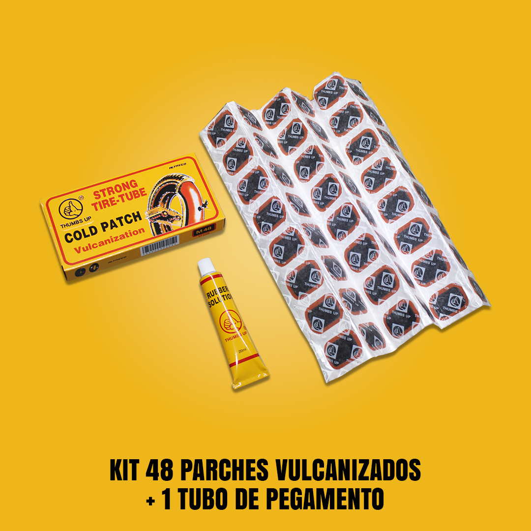 Parches Vulcanizados Cámara Bicicleta 48 Piezas Con Pegamento