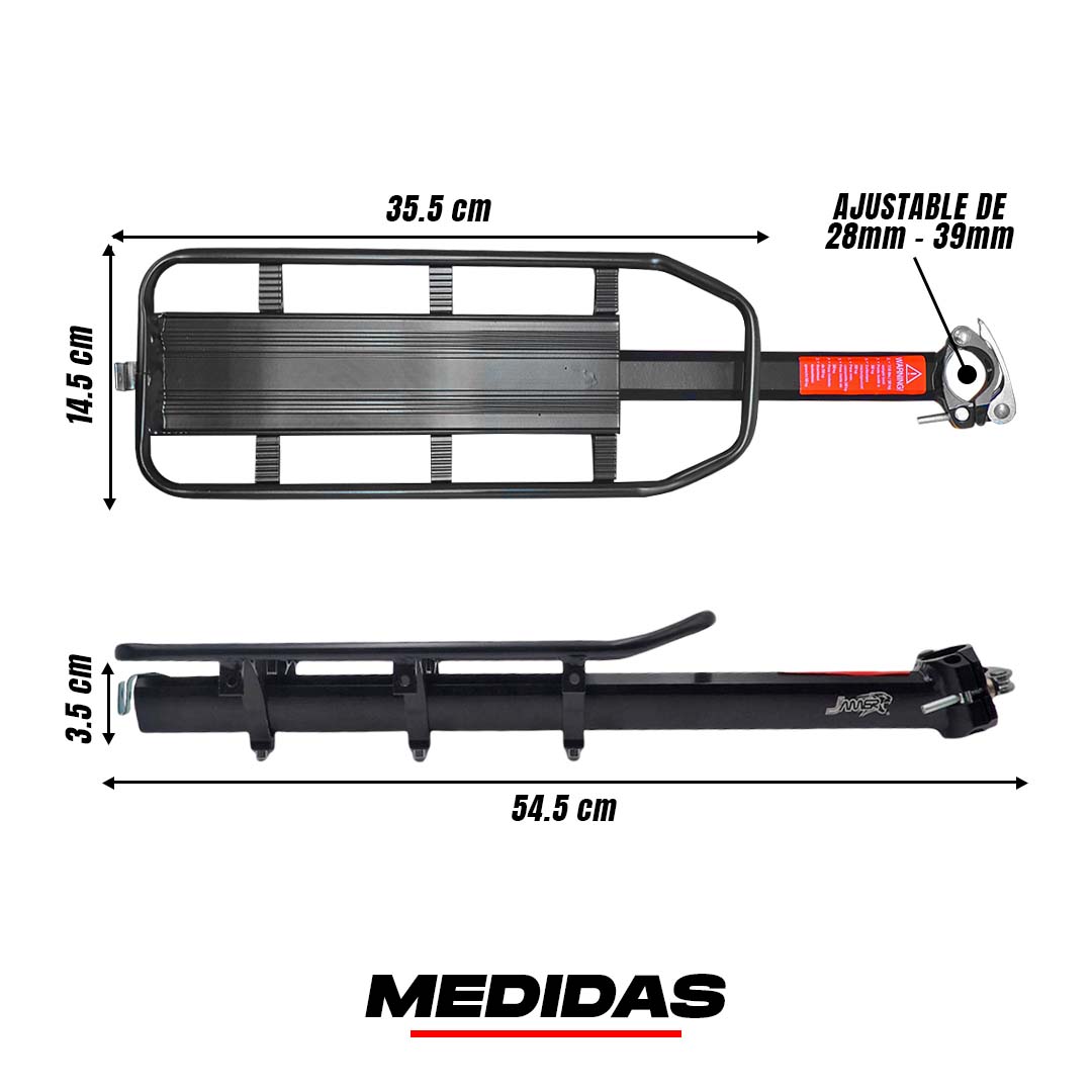 Parrilla Bicicleta Portabultos De Aluminio Reforzada