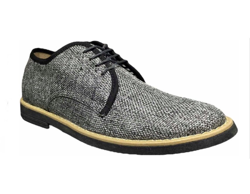 Zapatos Casuales Para Hombre RAZGO de Lino Color Gris Estilo Derby