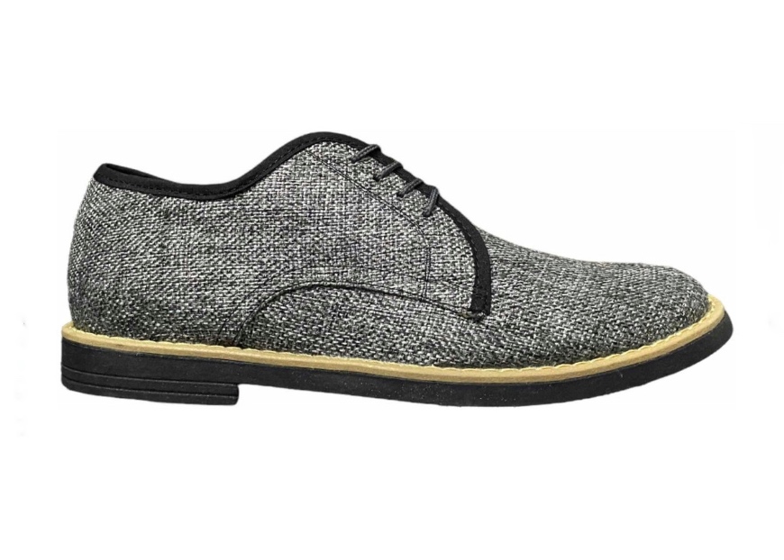 Zapatos Casuales Para Hombre RAZGO de Lino Color Gris Estilo Derby