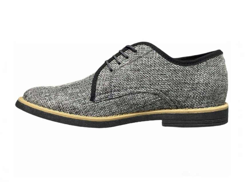 Zapatos Casuales Para Hombre RAZGO de Lino Color Gris Estilo Derby