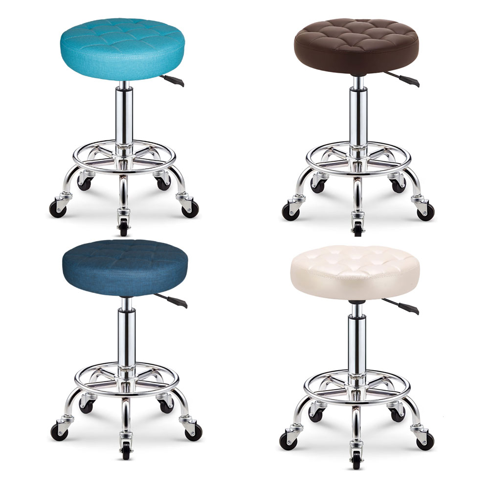 2 Sillas de bar taburete celosía redondo ajustable con ruedas