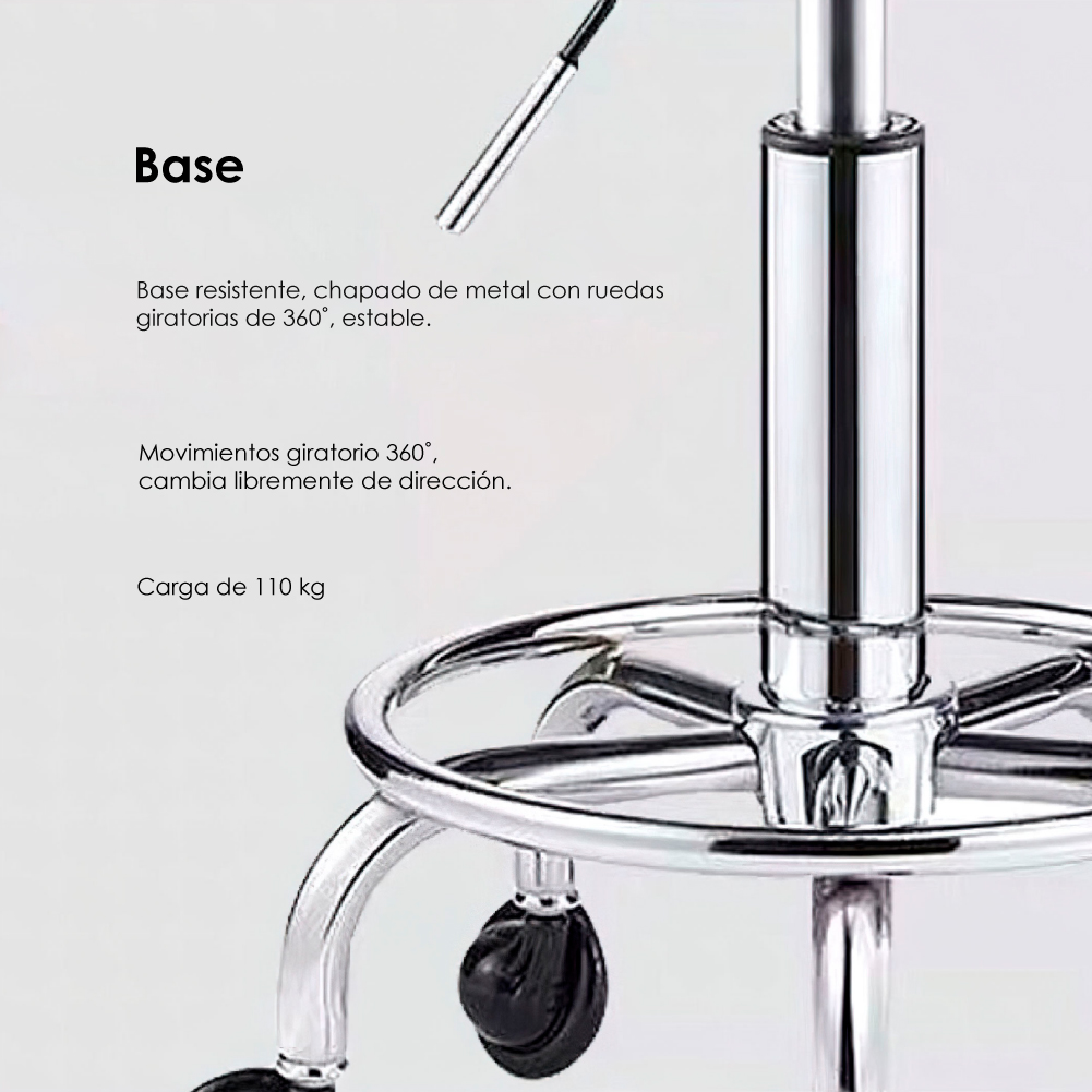 2 Sillas de bar taburete celosía redondo ajustable con ruedas