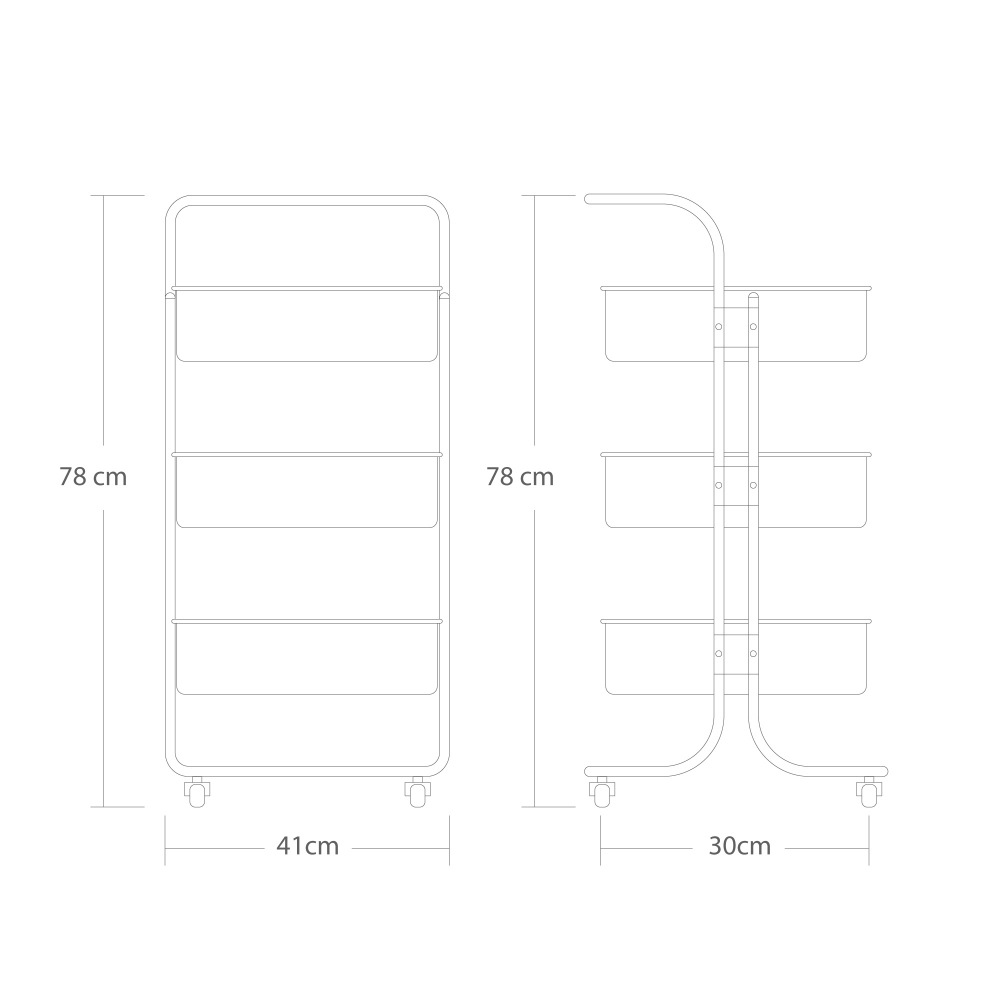 Carrito De Almacenamiento Organizador Con Ruedas Multiusos