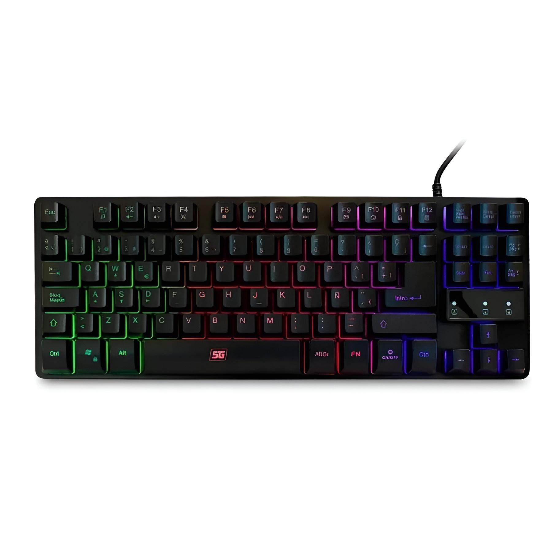 Teclado gamer Vorago KB-503 QWERTY español España color negro con luz RGB