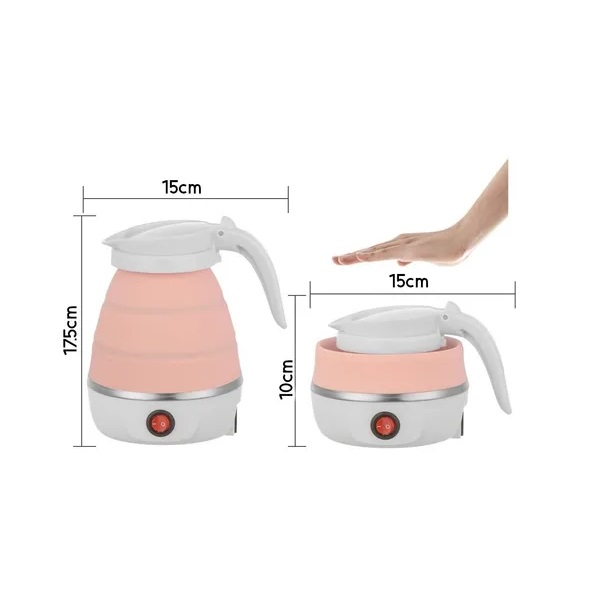 Jarra, tetera electrica, hervidor de agua transportable, Plegable. Azul