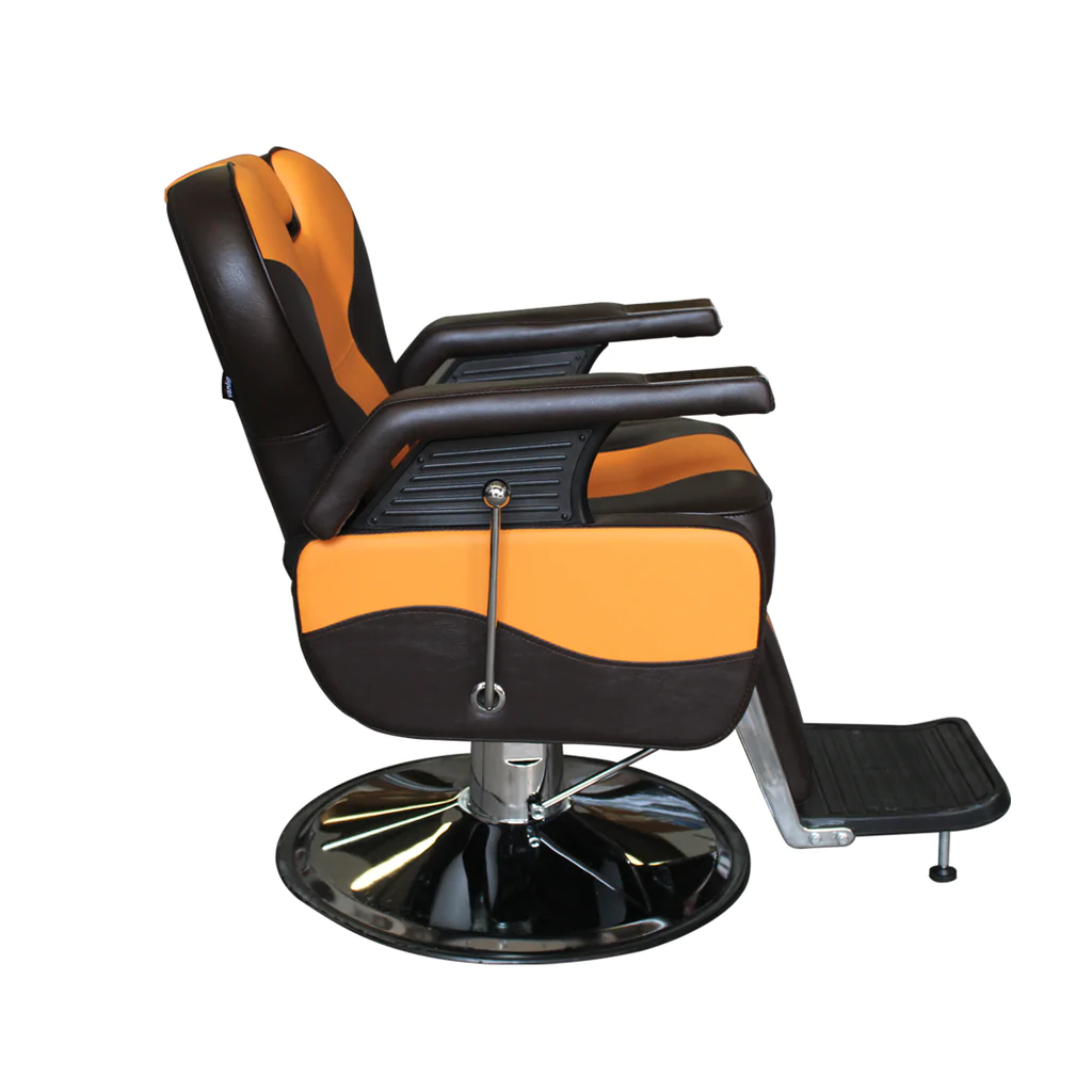  Sillon de Barberia Premium Roma Cafe con Amarillo