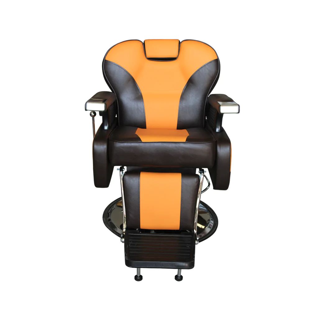  Sillon de Barberia Premium Roma Cafe con Amarillo