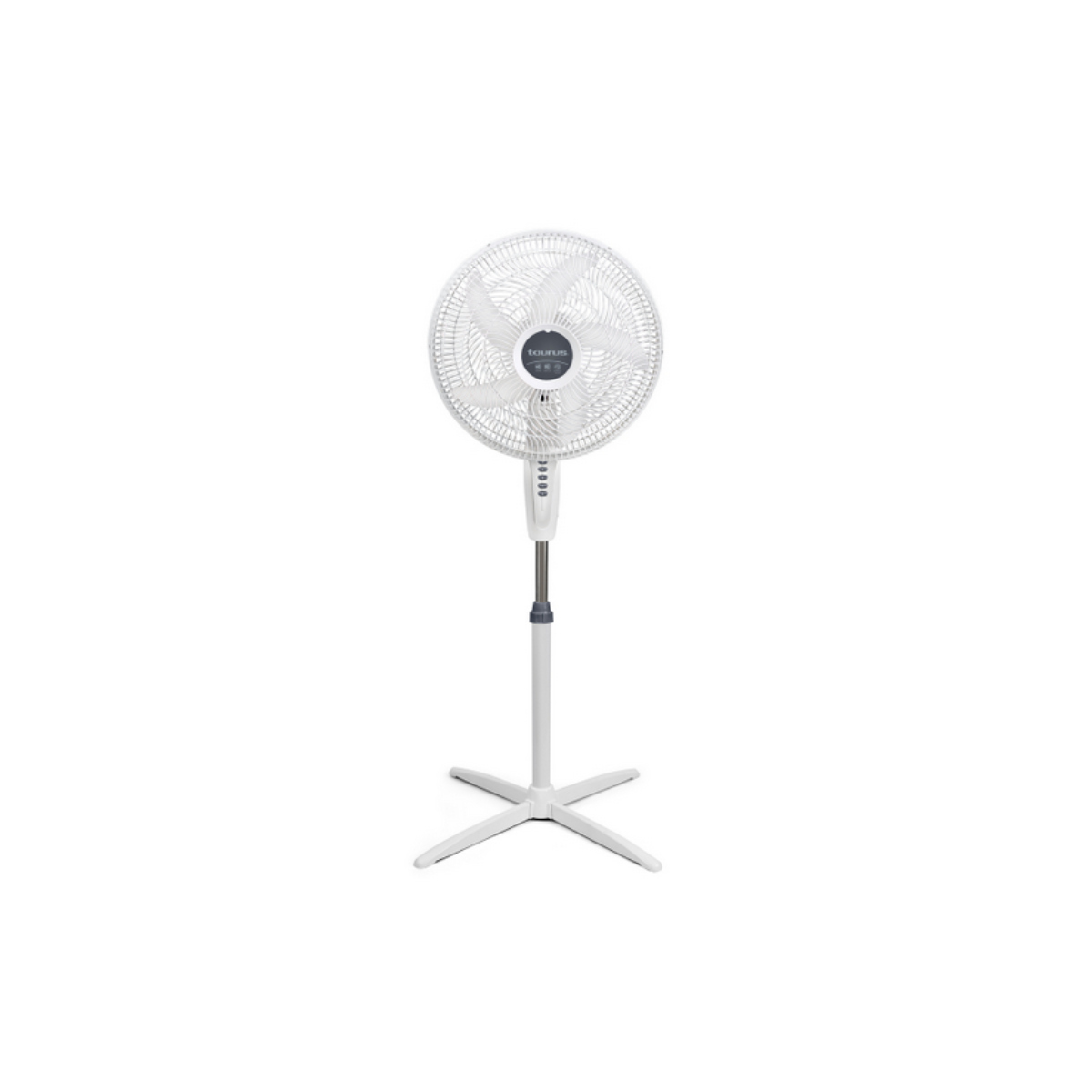 Taurus autros ventilador de pedestal, ecojet, 16 pulgadas, 3 velocidades, 5 aspas, amplia oscilación y cabezal de inclinación ajustable, silencioso.