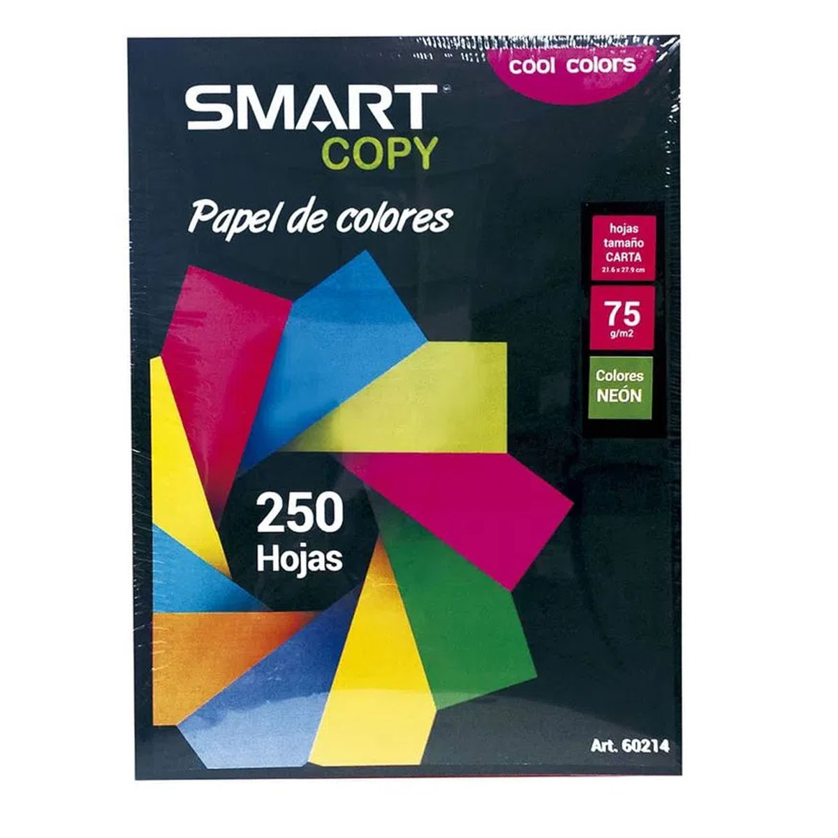 Papel 250 Hojas Bond Colores Neon Surtidos Tamaño Carta 75gr