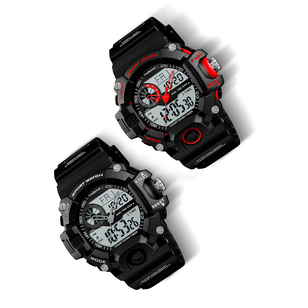 Redlemon Reloj Digital y Análogo Sport Contra Agua 1331 Cronómetro Alarma