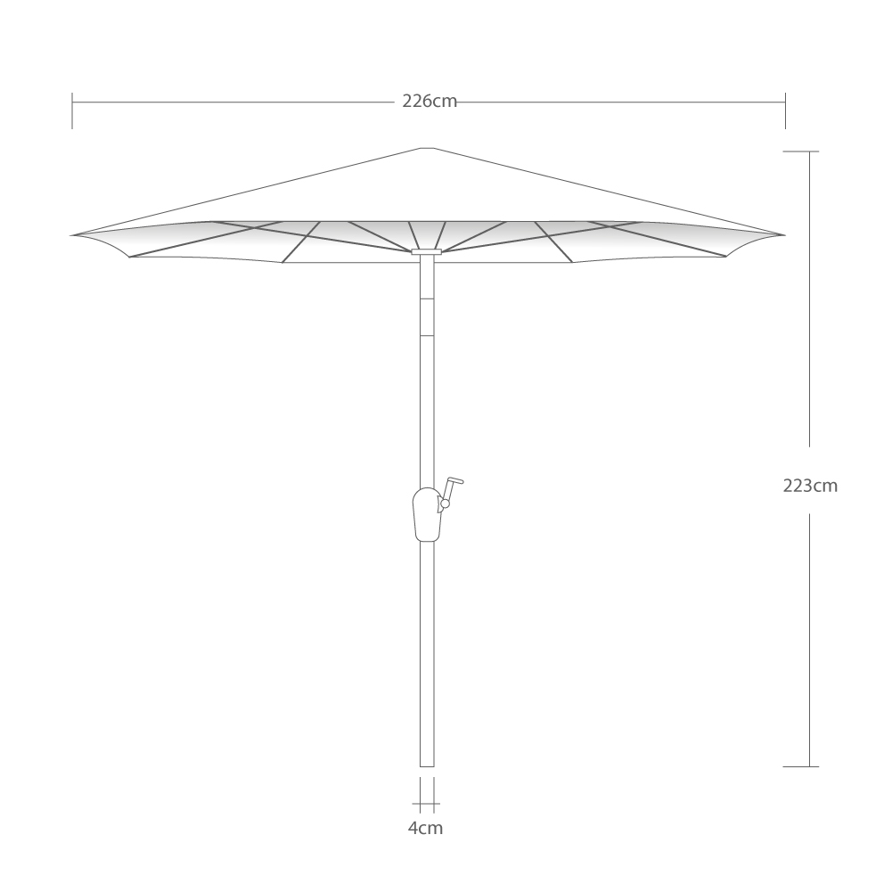 Sombrilla de jardin 223 cm de alto sombrilla playa portátil con inclinación ajustable