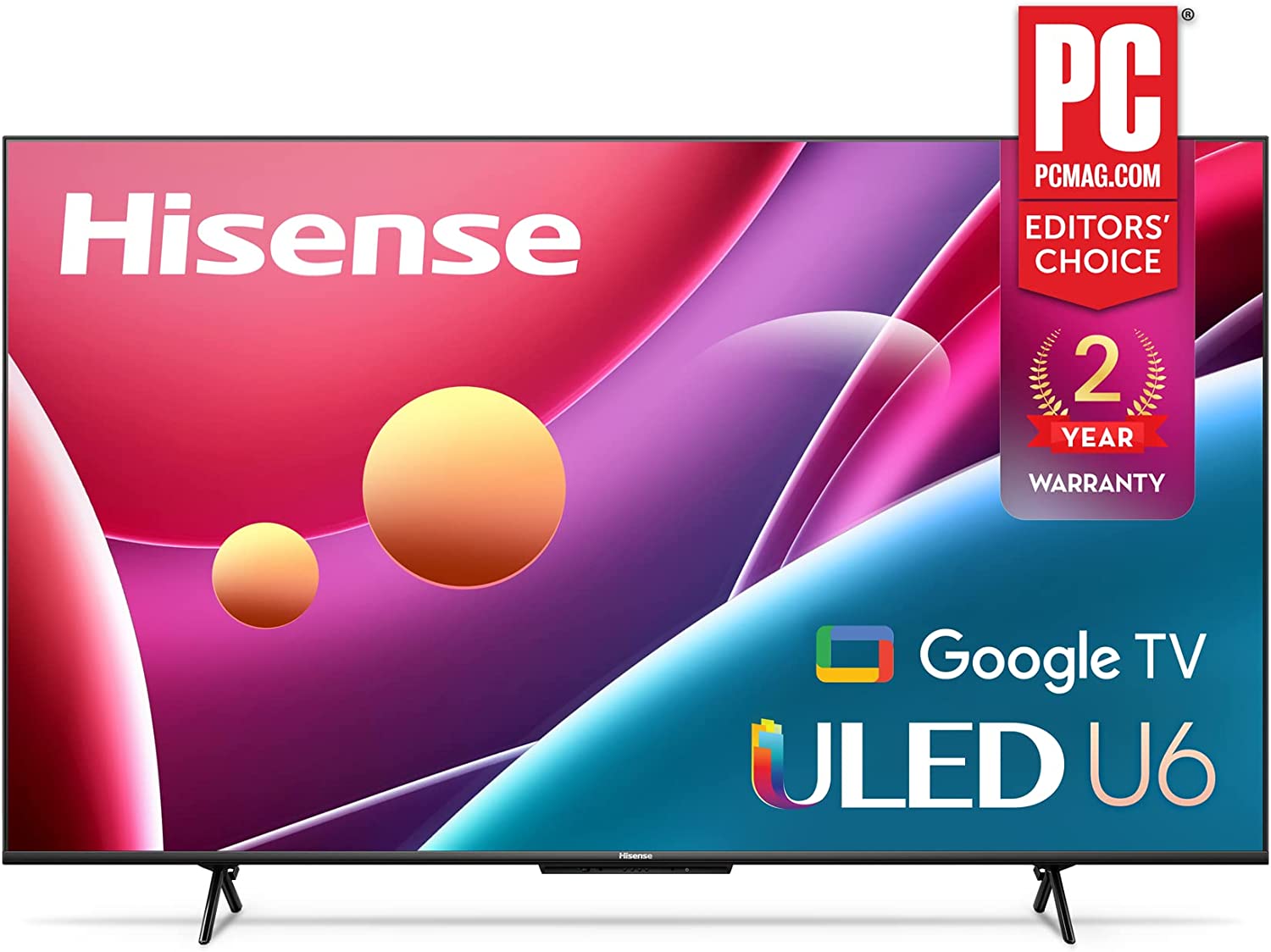 Hisense ULED 4K Premium 65U6H Quantum Dot QLED Series 65 pulgadas Smart Google TV, Dolby Vision Atmos, control remoto de voz, compatible con Alexa