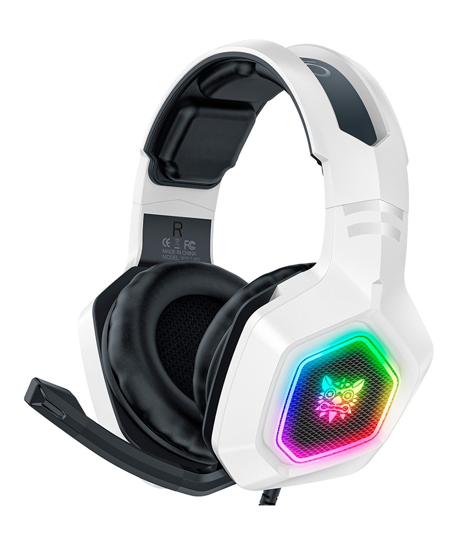 Audífonos gamer con micrófono, color blanco