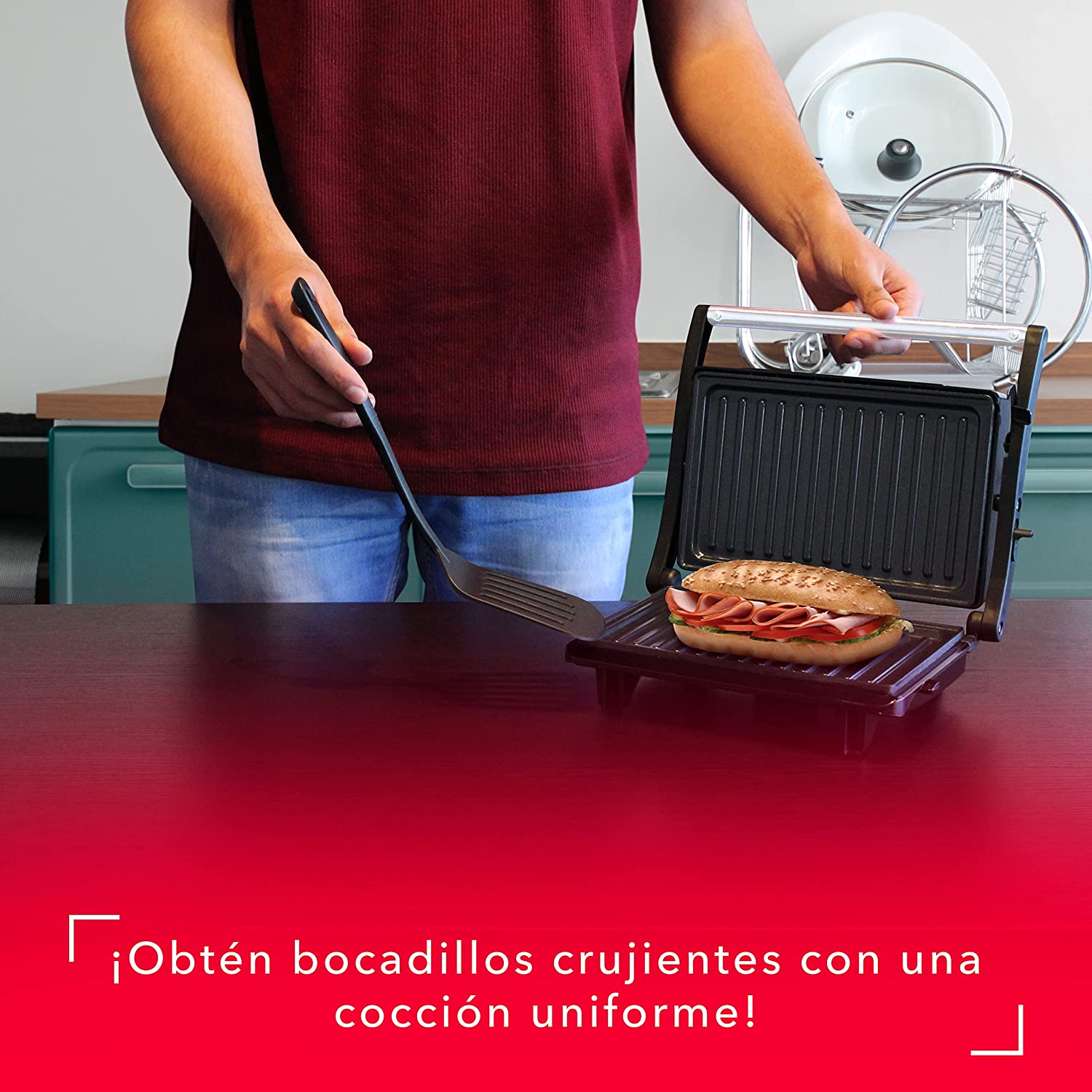 Sandwich Maker Plancha Panini Rca PARRILLA PANINI GRILL 180 GRADOS