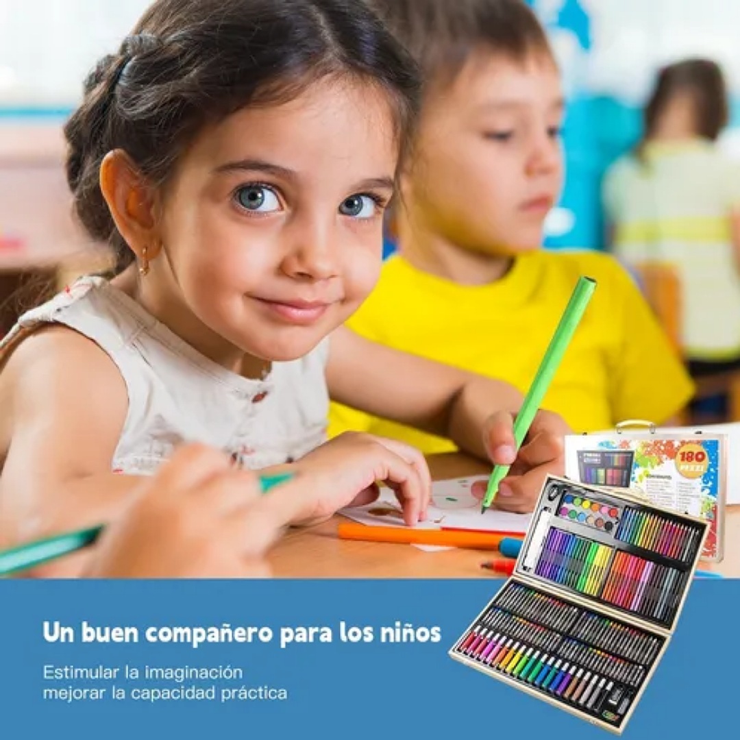 Kit De Dibujo Arte Acuarelas Marcadores Colores X 180 Pcs