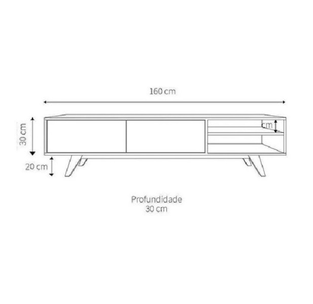 Rack Tv Torino Diseño Nórdico Escandinavo 160 De Largo Negro Blanco