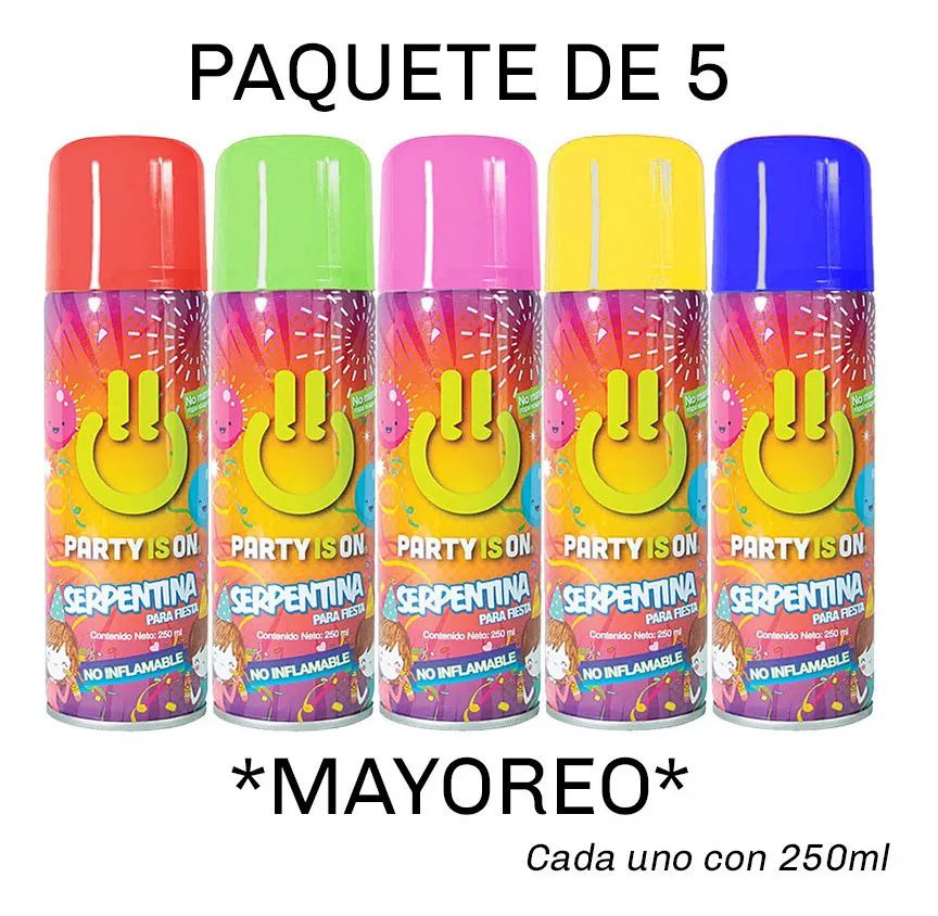 Serpentina Mayoreo Liquida Lanzador Fiesta Halloween Navidad