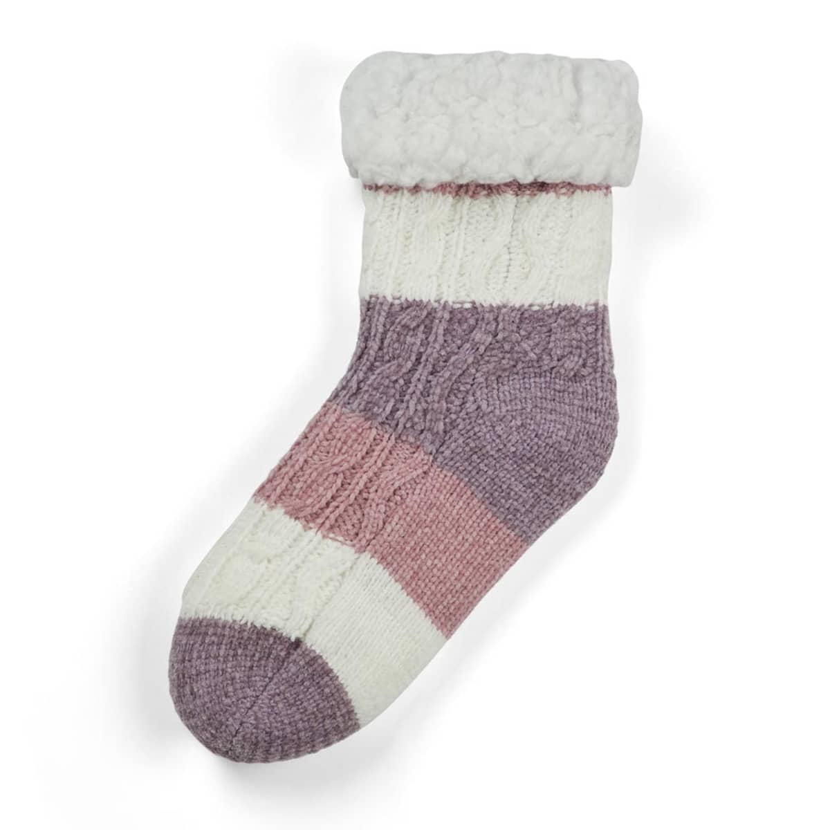 Calceta calentadora de algodón para mujer Love to Lounge franjas tricolor, mod. 1010154