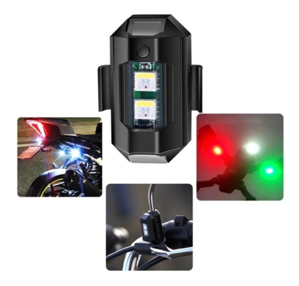 Faro Led Trasero Estrobo Malubero, Funciones Fija Moto Bici Auto Usb