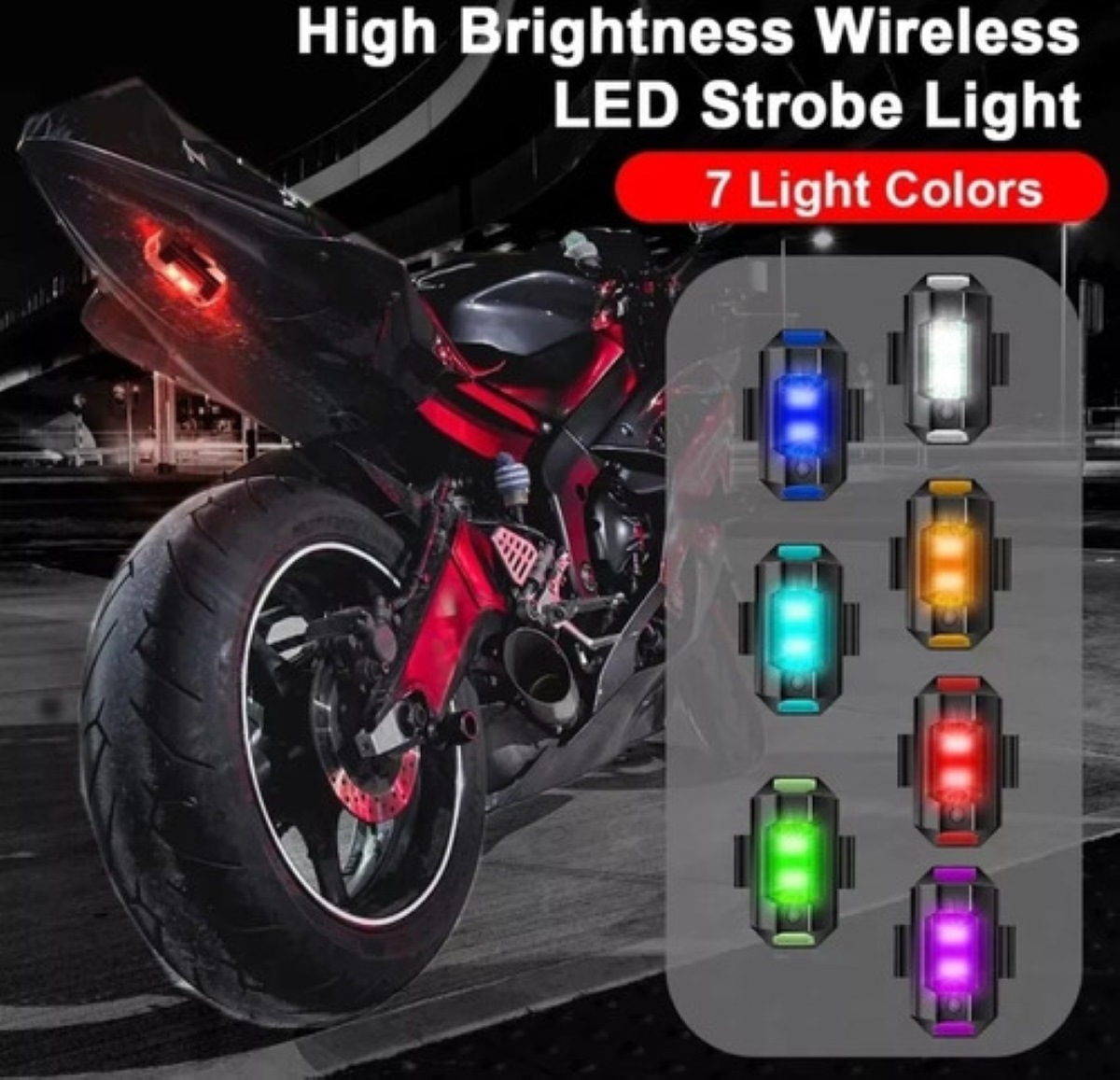 Faro Led Trasero Estrobo Malubero, Funciones Fija Moto Bici Auto Usb