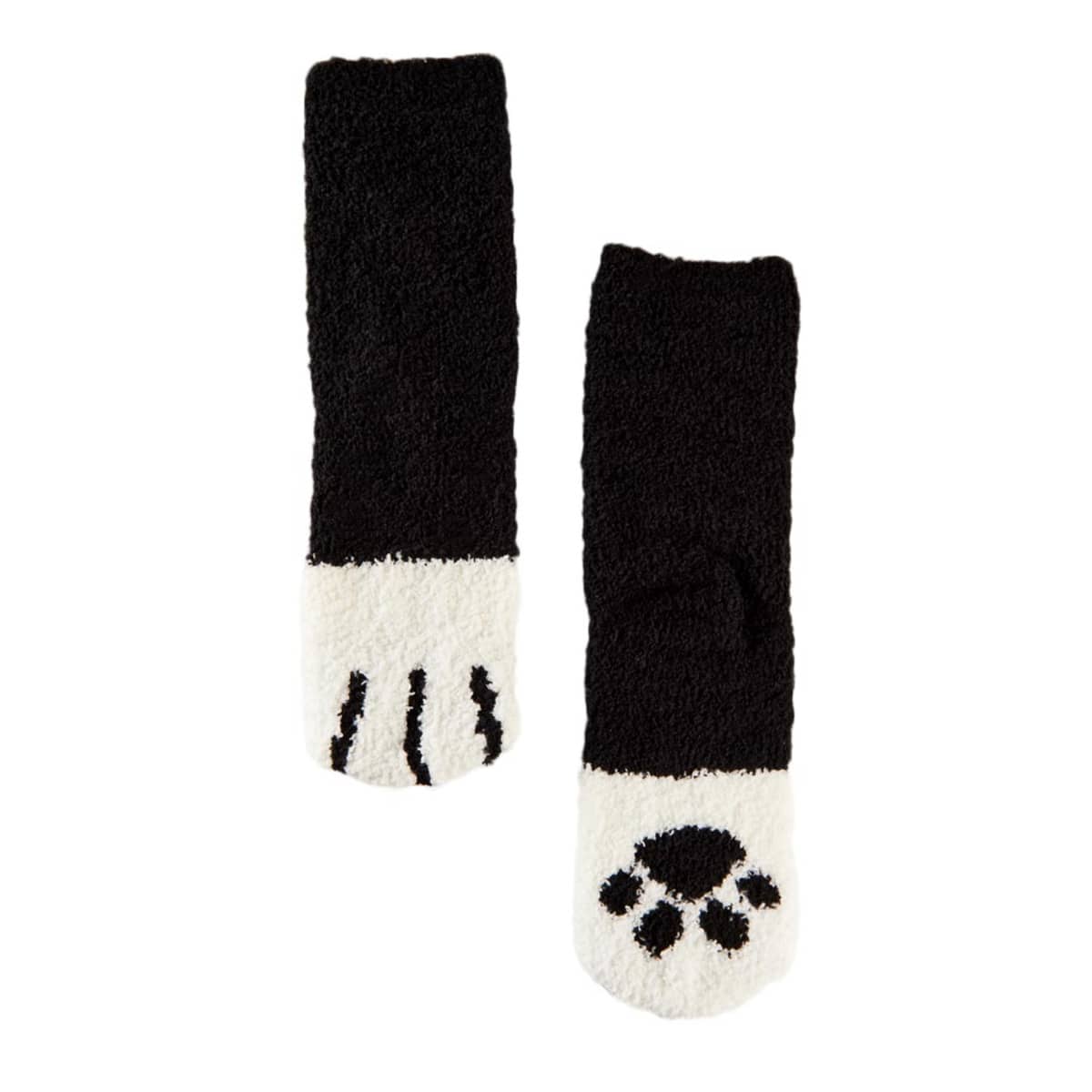 Set de 2 pares de calcetas con huellitas de animales, al azar, calentadoras, para mujer, marca Love to Lounge, mod. 1054140