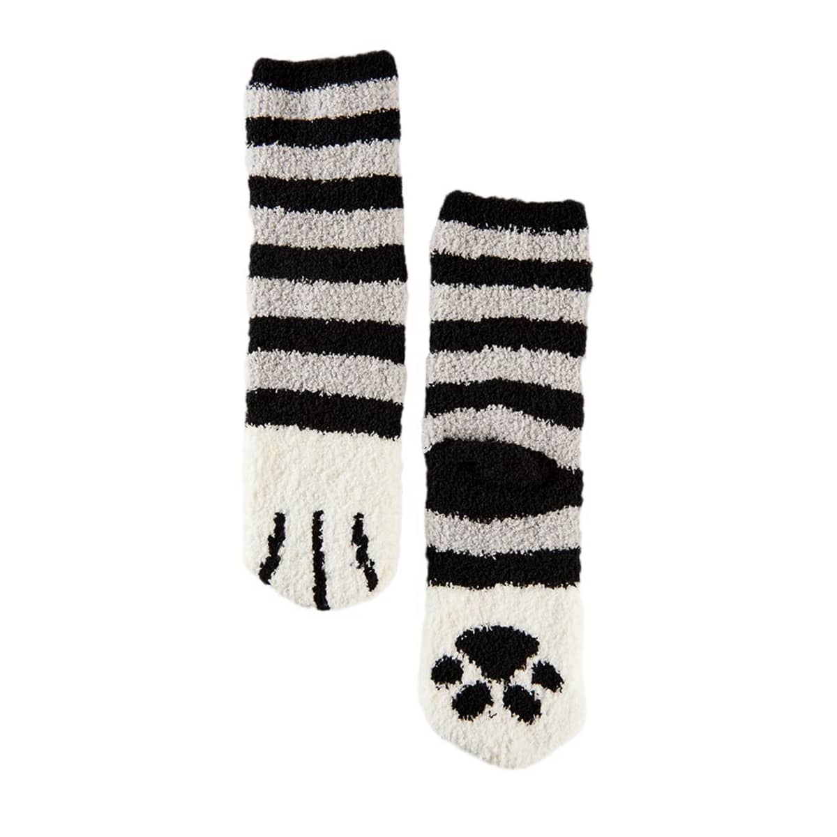 Set de 2 pares de calcetas con huellitas de animales, al azar, calentadoras, para mujer, marca Love to Lounge, mod. 1054140