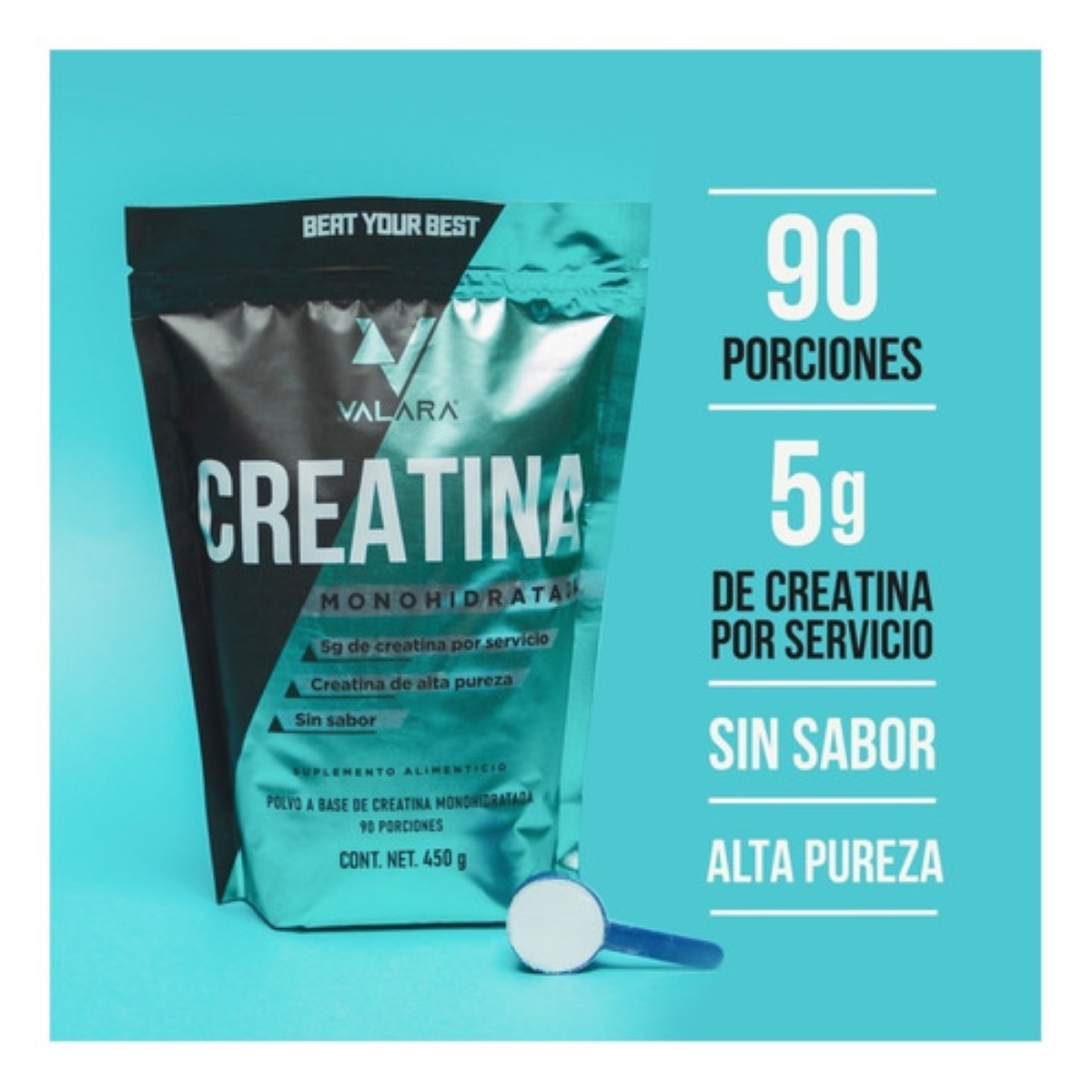 Suplemento en polvo Creatina monohidratada en bolsa de 450g