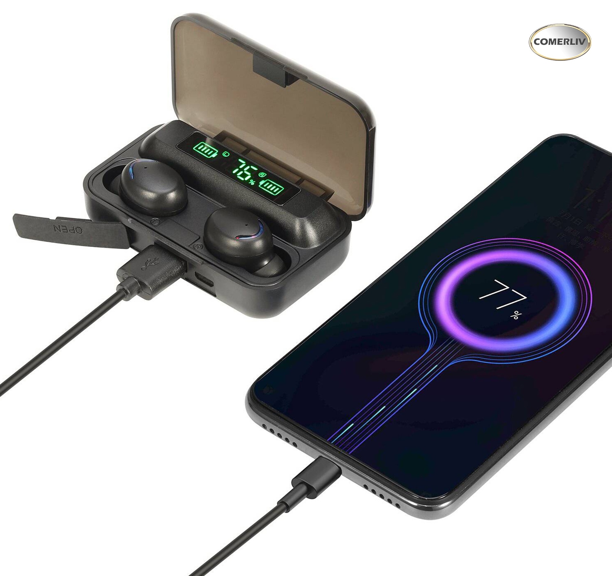 Audífonos inalámbricos F9-5 In-ear Manos Libres Power Bank
