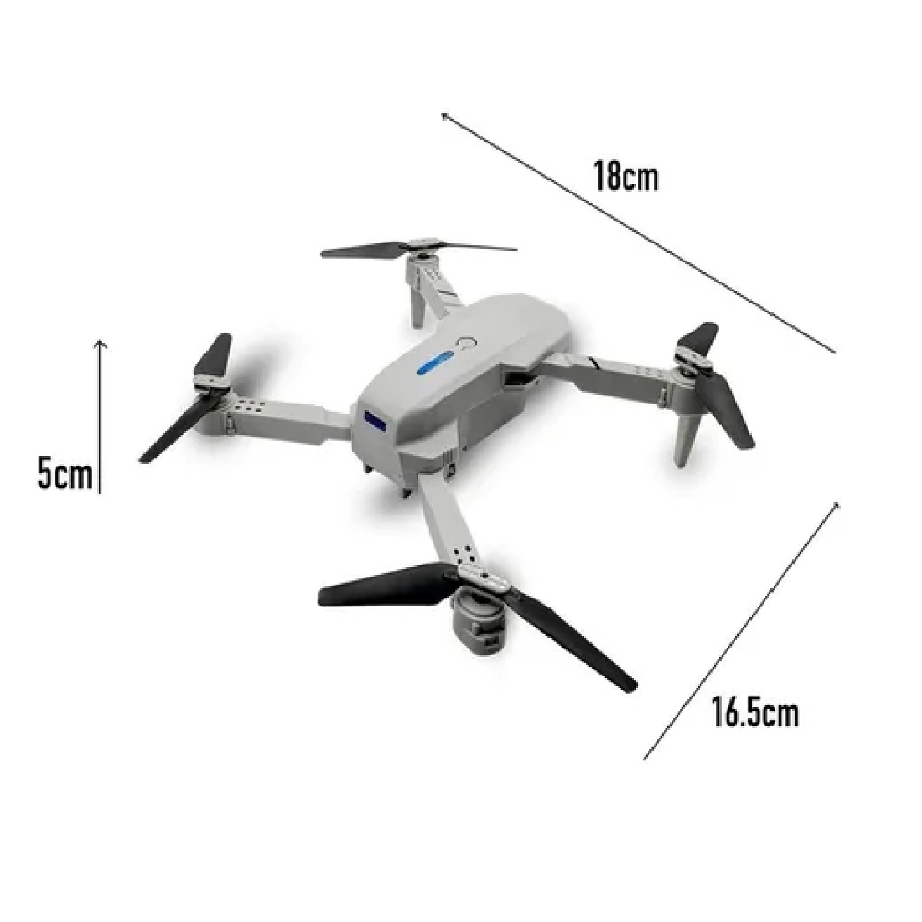 Mini Drone Con Cámara Cuadricoptero Control Remoto Y Estuche Gris