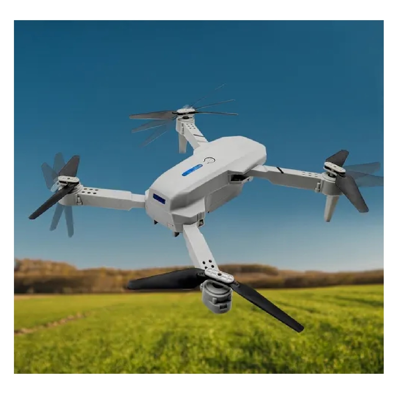 Mini Drone Con Cámara Cuadricoptero Control Remoto Y Estuche Gris