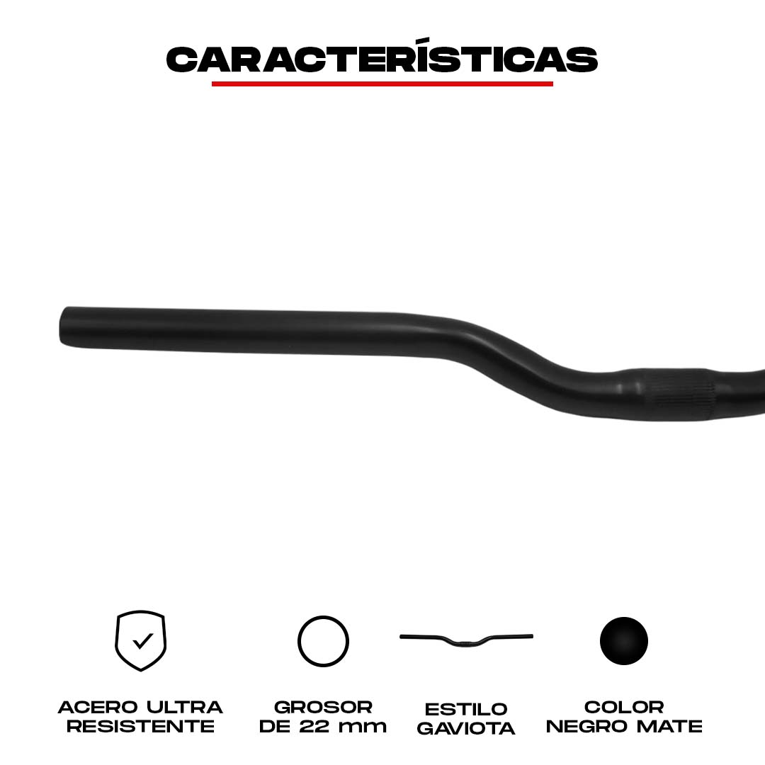 Manubrio Bicicleta Mtb 580mm Estilo Gaviota