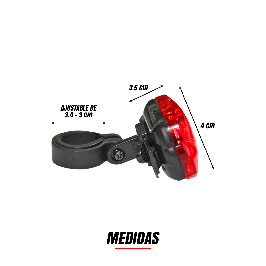 Lampara Trasera Bicicleta 5 Leds Luz Roja Lampara Trasera Bicicleta 5 Leds Luz Roja