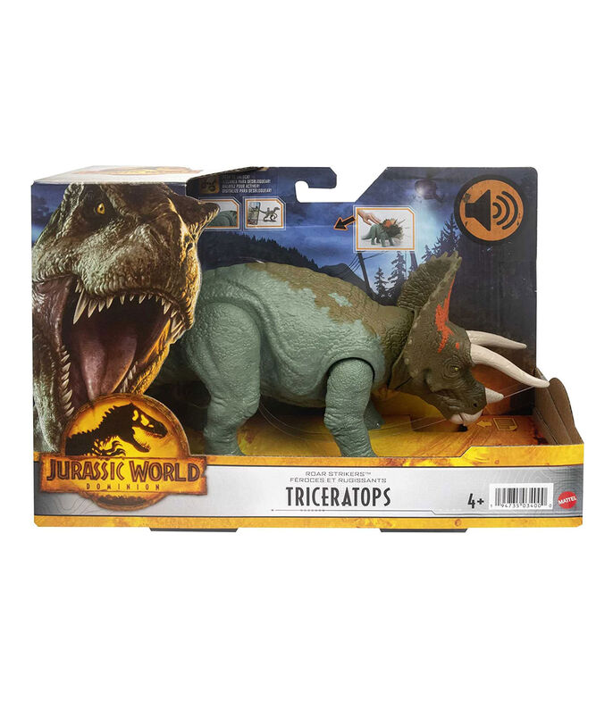 Jurassic World Triceratops Azul Dinosaurio Ruge Y Ataca
