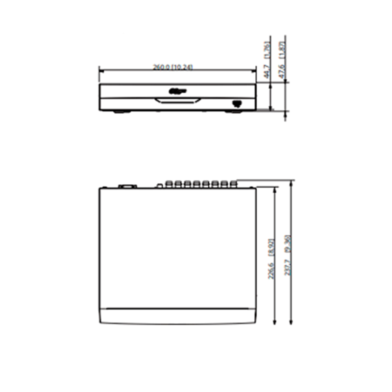 DVR de 8 Canales 5 Megapíxeles Lite- DAHUA XVR5108HS-I2 (I3) / WizSense/ H.265+/ 8 Canales HDCVI+4 IP/ Hasta 12 Canales IP/ 1 Canales de Reconocimiento Facial/ SMD Plus/ 1Ch Protección Perimetral/ 1 Sata de Hasta 10 TB/