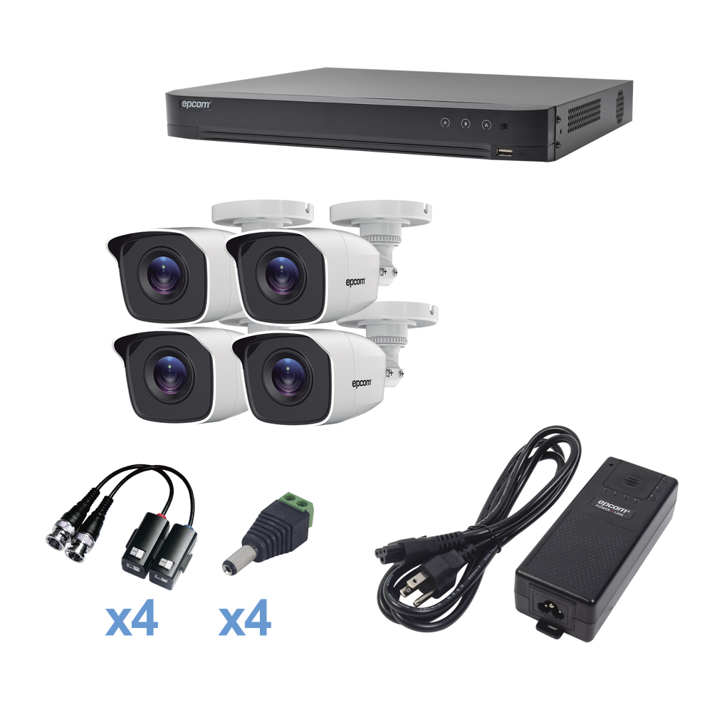 Kit de Vigilancia Epcom KEVTX8T4BW DVR EV4004TURBOX 4 Canales